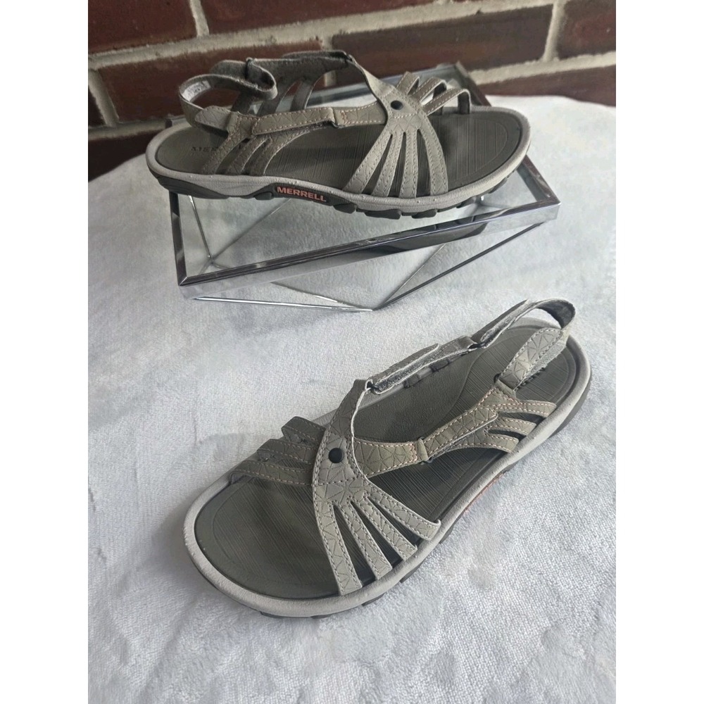 Merrell Air Cushion Comfort Sandals Gray Adjustable Strappy Womens Size 6